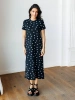Платье женское трикотажное в горошек длинное хлопок ПЛК609