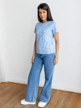 Футболка с принтом хлопок больших размеров новогодняя ФК561