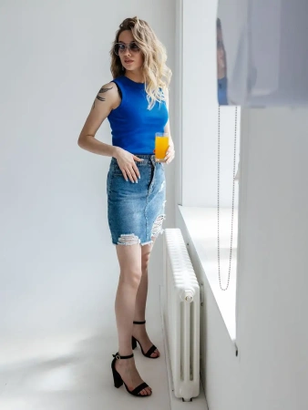 Топ под пиджак в рубчик спортивная майка МК558