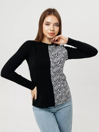 Лонгслив женский облегающий с принтом дк573