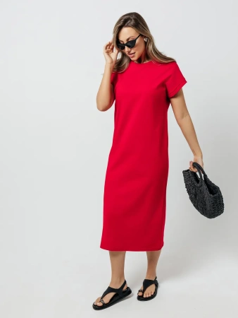 Платье женское летнее трикотажное больших размеров длинное