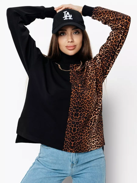 Кофта с горлом оверсайз большого размера нарядный