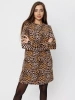 Платье женское леопардовое футер теплое нарядное ПЛФ591