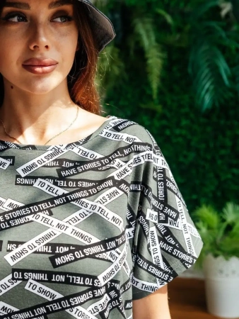 Туника женска оверсайз домашняя с принтом платье