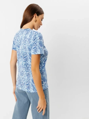 Футболка прямая с принтом хлопок больших размеров ФК561