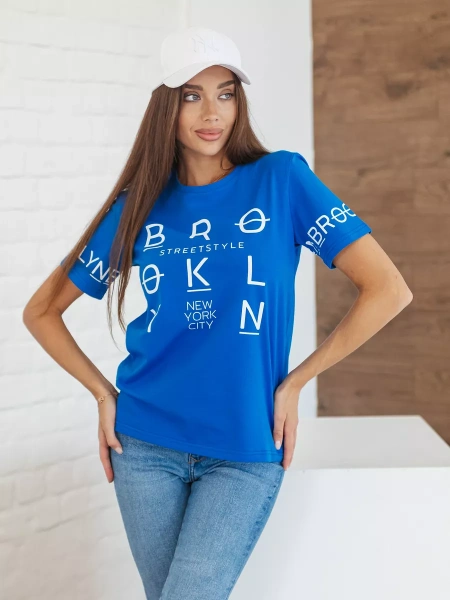 Футболка хлопок с принтом новогодняя больших размеров ФК562