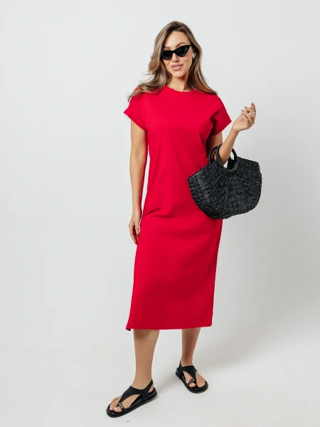 Платье женское летнее трикотажное больших размеров длинное