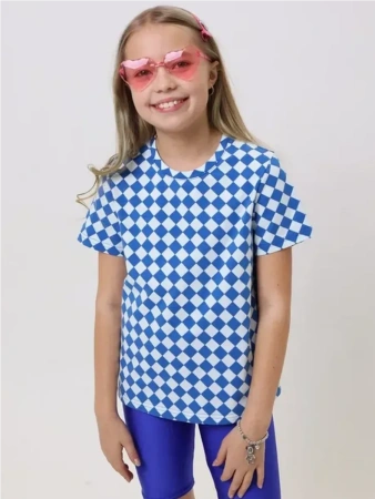 Футболка для девочки с принтом хлопок летняя пляжная