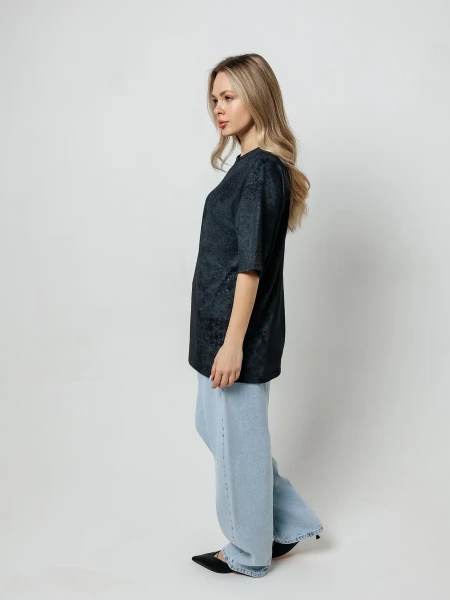 Футболка женская летняя варенка оверсайз базовая хлопок