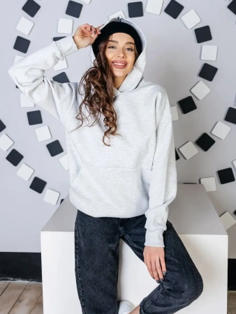 Однотонное худи с начесом