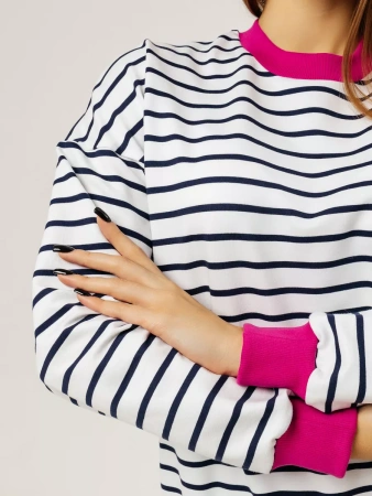 Кофта в полоску нарядная больших размеров джемпер