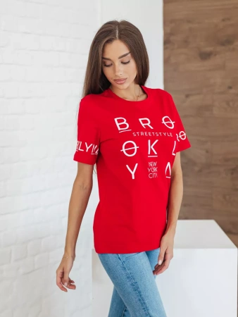 Футболка хлопок с принтом летняя больших размеров ФК562