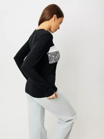 Лонгслив женский облегающий с принтом дк573