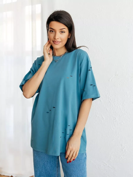 Футболка оверсайз большого размера с дырками