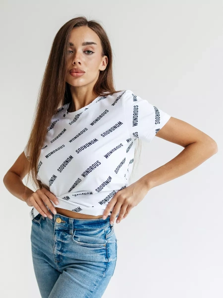 Футболка с принтом больших размеров новогодняя ФК561