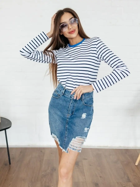 Лонгслив тельняшка большого размера джемпер