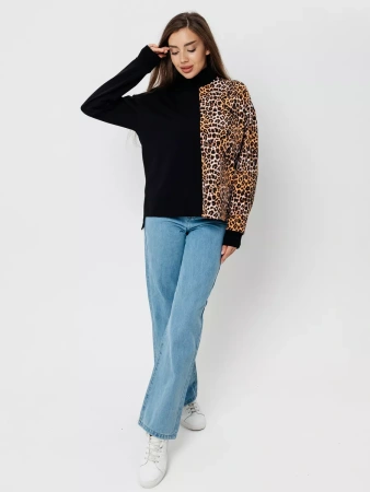 Кофта с горлом оверсайз большого размера нарядный