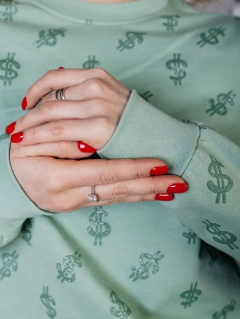 Кофта теплая одежда с принтом и блестками