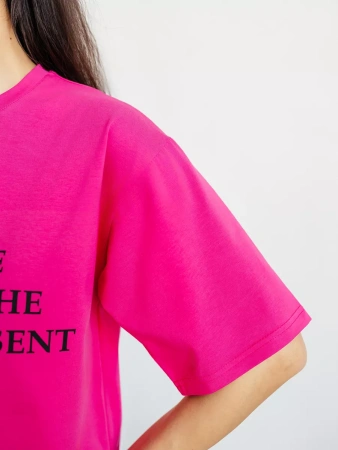 Футболка нарядная оверсайз с принтом больших размеров ФК531