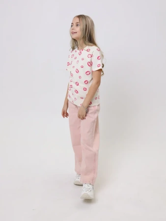 Футболка для девочки с принтом хлопок летняя пляжная