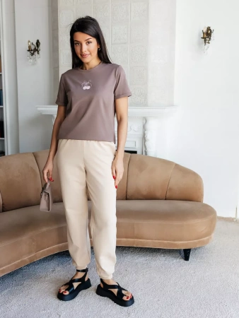 Брюки джоггеры на резинке домашние осень БФ595