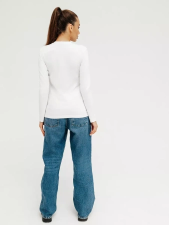 Лонгслив белый облегающий кофта больших размеров дк540