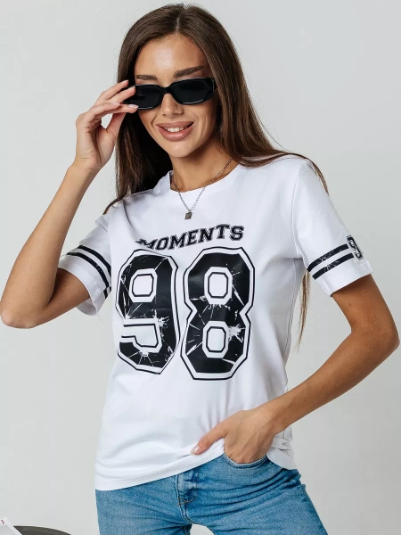 Футболка с принтом цифры больших размеров