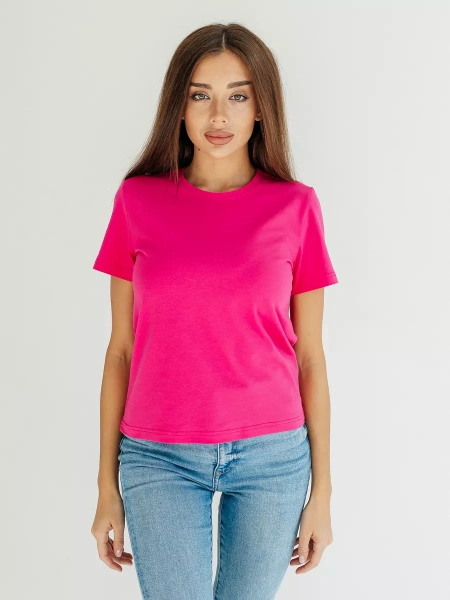 Короткая футболка приталенная одежда хлопок ФК561