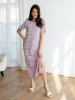 Платье леопардовое нарядное хлопок длинное ПЛК609