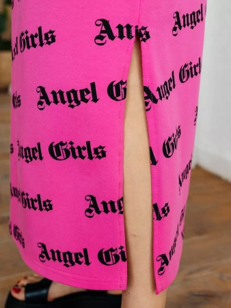 Платье женкое трикотажное с принтом больших размеров ПЛК609