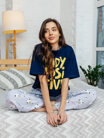 Пижама женская с штанами брючная большие размеры