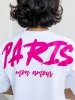Футболка с принтом оверсайз летняя больших размеров PARIS