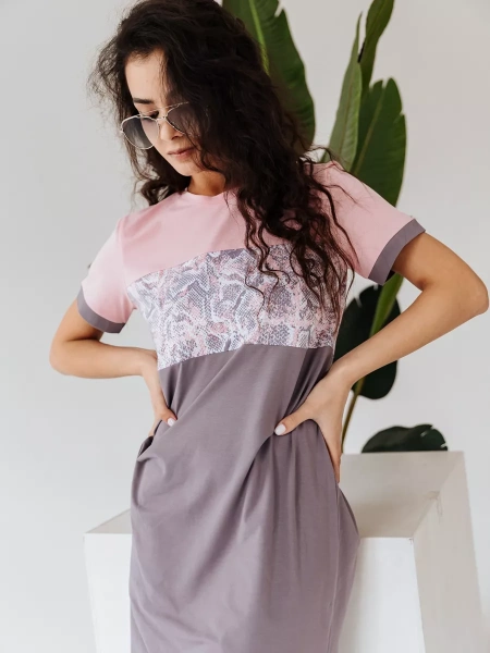 Платье женское трикотажное больших размеров длинное ПЛК569