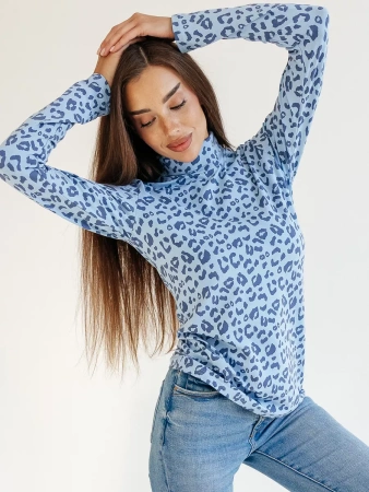 Водолазка женская облегающий лонгслив с принтом ДК572