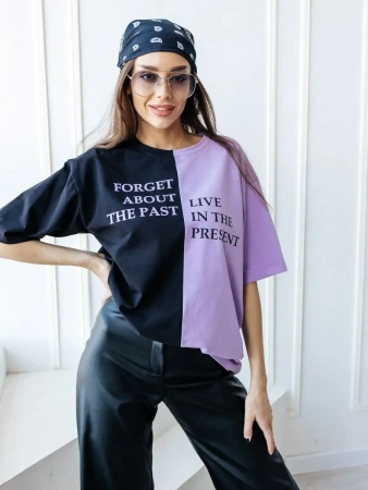 Футболка с принтом оверсайз больших размеров