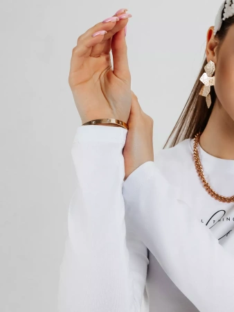 Лонгслив женский облегающий с принтом нарядный ДК589