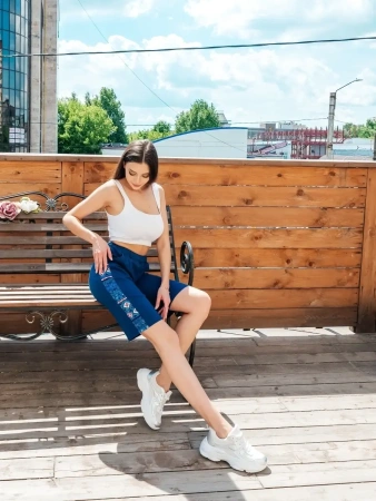 Шорты женские хлопок бермуды больших размеров