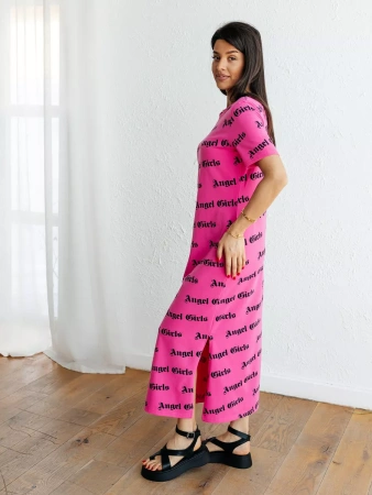 Платье женкое трикотажное с принтом больших размеров ПЛК609