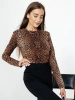 Лонгслив леопардовый женский облегающий с принтом дк571