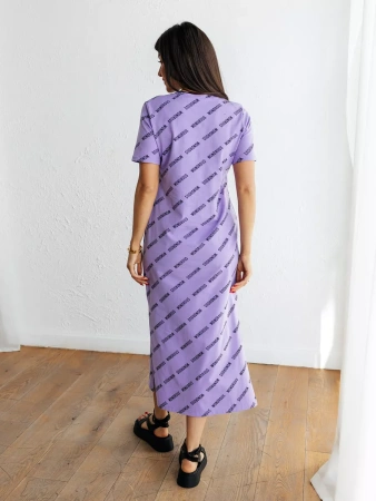 Платье футболка женское с принтом больших размеров ПЛК609