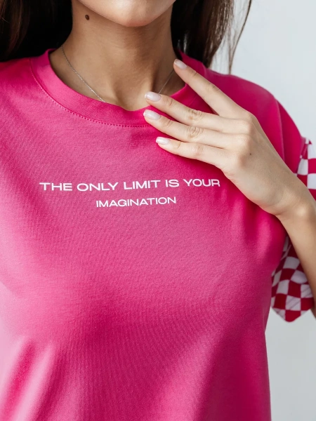 Футболка оверсайз с принтом длинная