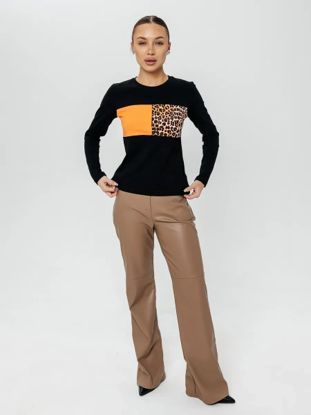 Лонгслив женский облегающий с принтом дк573