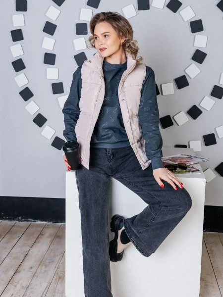 Кофта теплая одежда с принтом и блестками