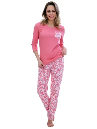 Трикотажный костюм женский домашний брючный