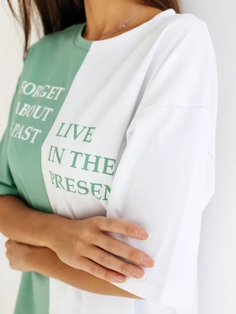 Футболка с принтом оверсайз больших размеров ФК531