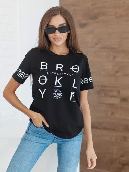 Футболка хлопок с принтом летняя больших размеров ФК562