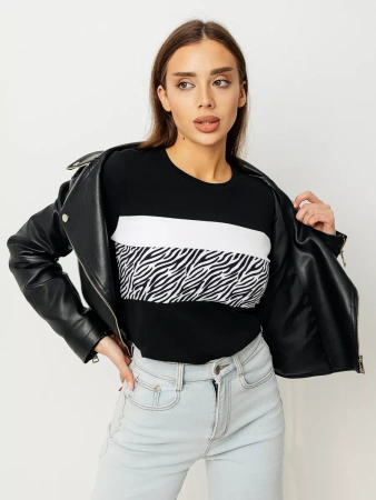 Лонгслив женский облегающий с принтом дк573