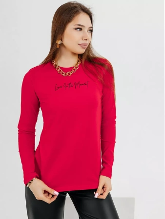 Лонгслив женский облегающий с принтом нарядный ДК589