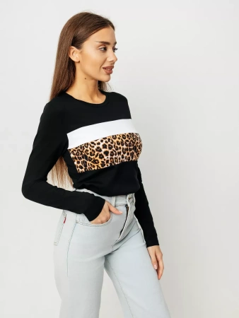 Лонгслив женский облегающий с принтом дк573