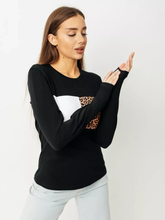 Лонгслив женский облегающий с принтом дк573